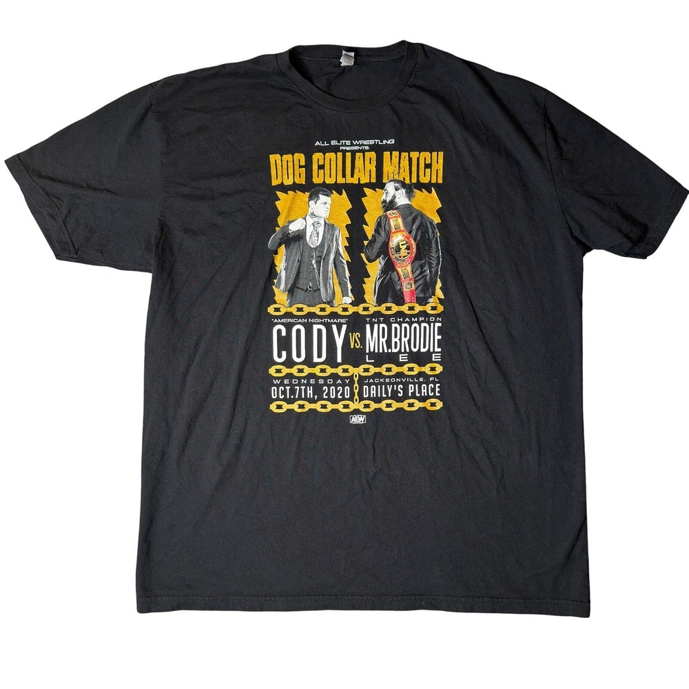 AEW Cody Rhodes vs Brodie Lee Dog Collar Match T-Shirt Mens XXL Wrestling RARE